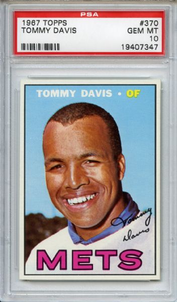 1967 Topps 370 Tommy Davis PSA GEM MT 10