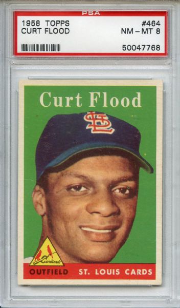 1958 Topps 464 Curt Flood Rookie PSA NM-MT 8