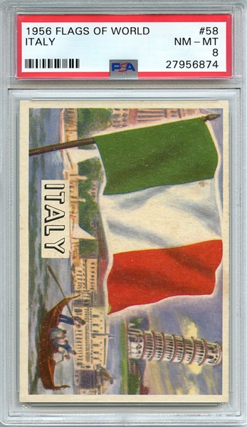 1956 FLAGS OF WORLD 58 ITALY PSA NM-MT 8