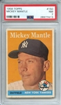 1958 TOPPS 150 MICKEY MANTLE PSA NM 7