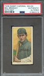 1909-11 T206 SWEET CAPORAL 350/30 BILL BRADLEY WITH BAT PSA AUTHENTIC ALTERED