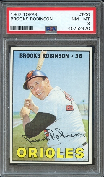1967 TOPPS 600 BROOKS ROBINSON PSA NM-MT 8