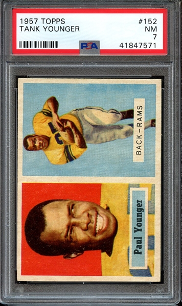 1957 TOPPS 152 TANK YOUNGER PSA NM 7
