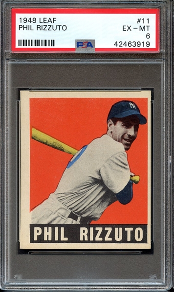 1948 LEAF 11 PHIL RIZZUTO PSA EX-MT 6