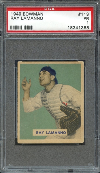 1949 BOWMAN 113 RAY LAMANNO PSA PR 1
