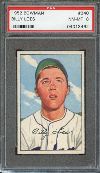 1952 BOWMAN 240 BILLY LOES PSA NM-MT 8