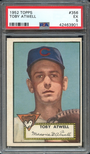 1952 TOPPS 356 TOBY ATWELL PSA EX 5