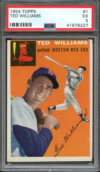 1954 TOPPS 1 TED WILLIAMS PSA EX 5