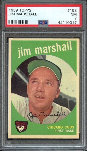 1959 TOPPS 153 JIM MARSHALL PSA NM 7