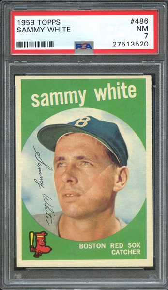 1959 TOPPS 486 SAMMY WHITE PSA NM 7