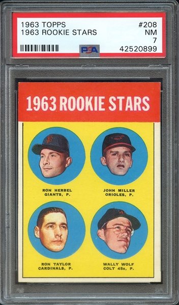 1963 TOPPS 208 1963 ROOKIE STARS PSA NM 7