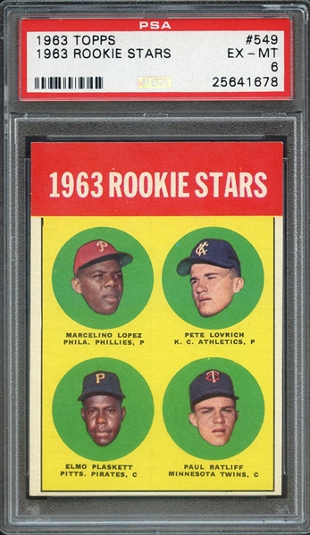 1963 TOPPS 549 1963 ROOKIE STARS PSA EX-MT 6