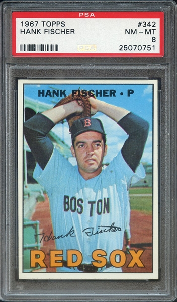 1967 TOPPS 342 HANK FISCHER PSA NM-MT 8