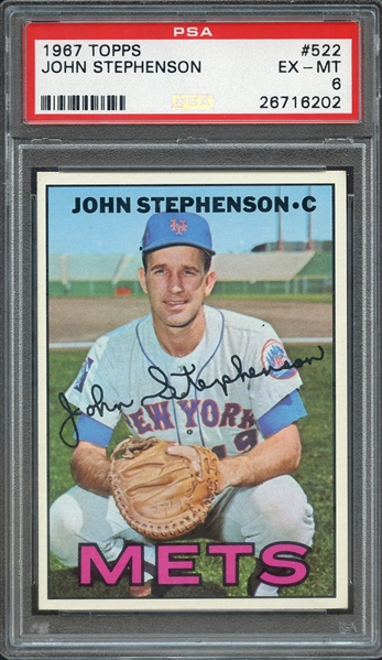 1967 TOPPS 522 JOHN STEPHENSON PSA EX-MT 6