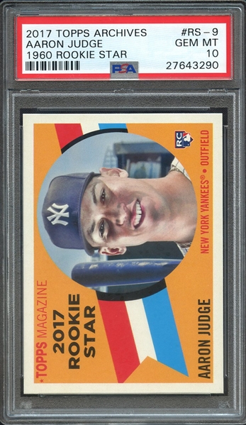 2017 TOPPS ARCHIVES 1960 ROOKIE STAR RS-9 AARON JUDGE PSA GEM MT 10