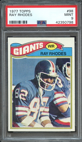 1977 TOPPS 98 RAY RHODES RC PSA MINT 9