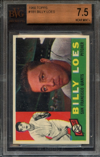 1960 TOPPS 181 BILLY LOES BVG NM+ 7.5