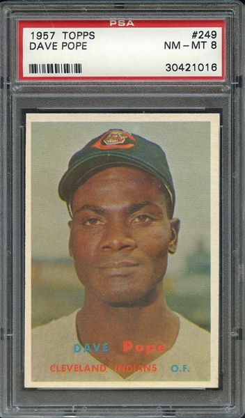 1957 TOPPS 249 DAVE POPE PSA NM-MT 8
